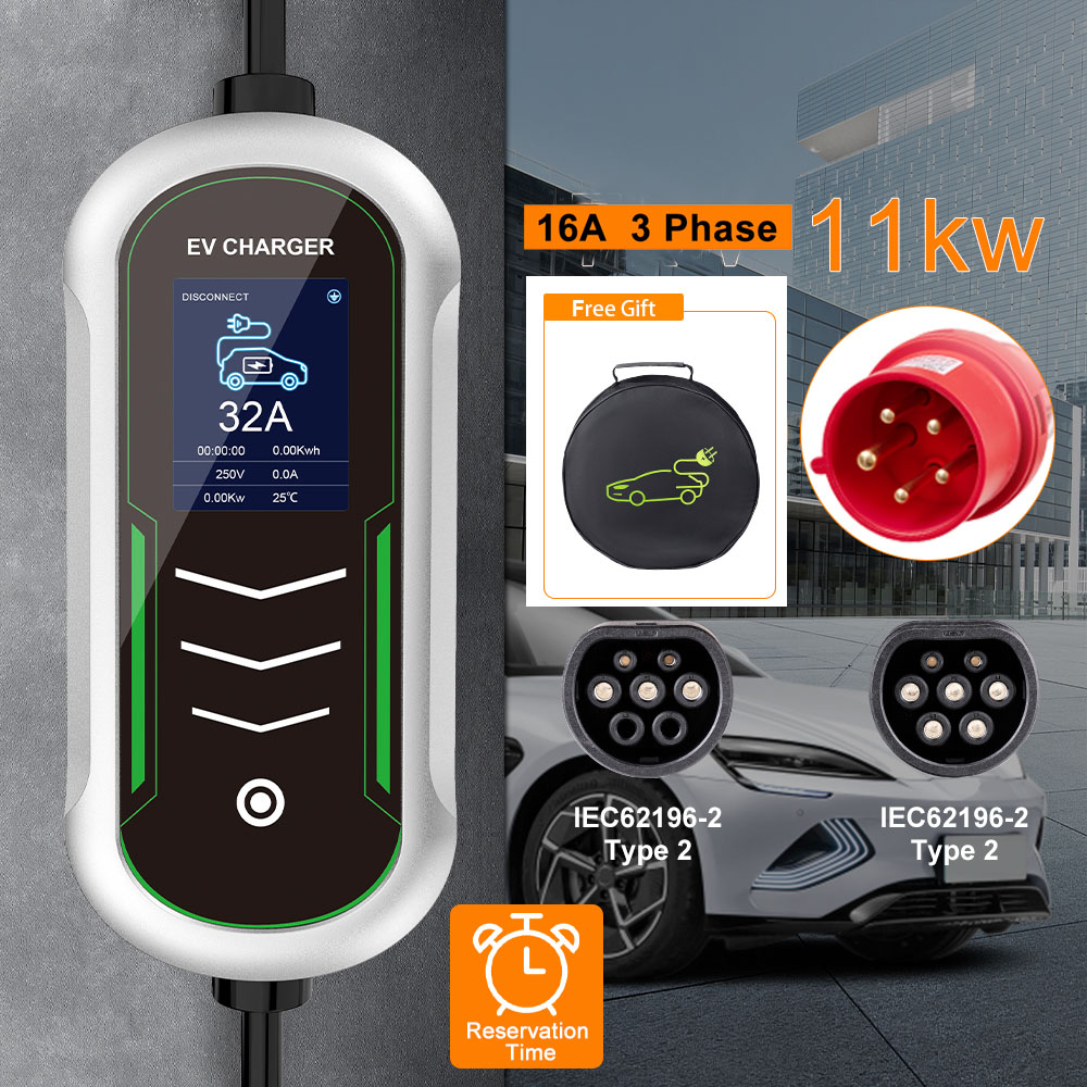 Portable Ev Charger 32A Type 2 Cee Plug - Cargador portátil IPENGEN 11KW EV Type2