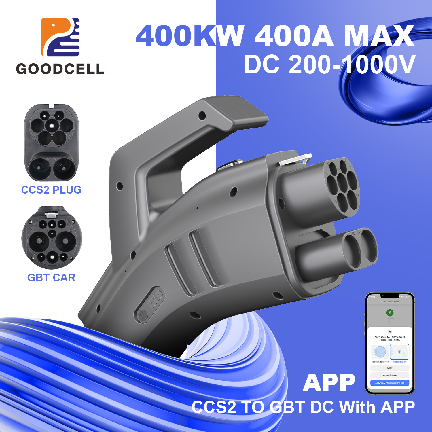 Gb/T To Ccs2 200A Fast Charging Adapter - Adaptador de cargador GOODCELL CCS2 a