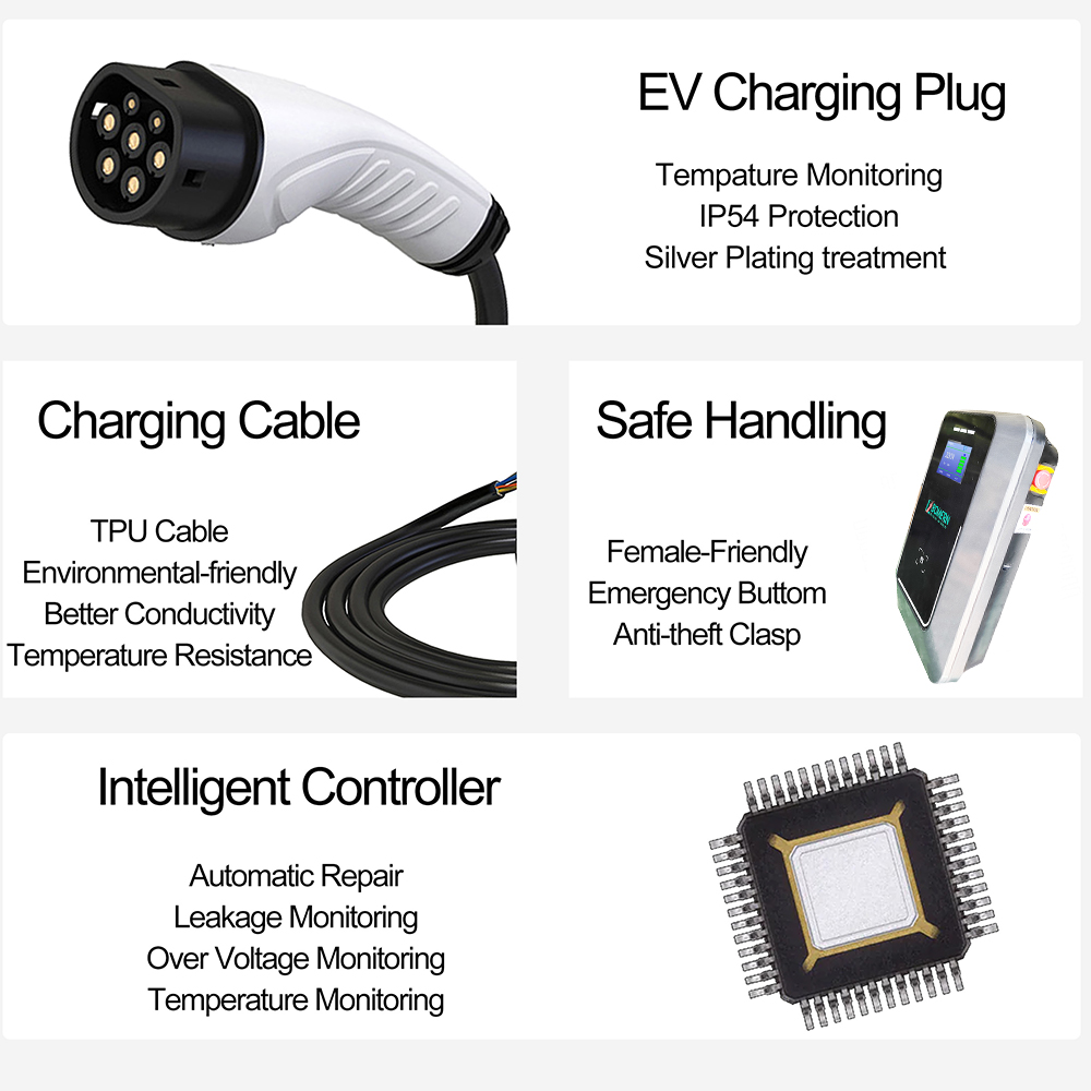Bomern 7kw 11kw 22kw AC EV Wal - 22Kw Wallbox Type 2 Ocpp Rfid reseña y precio