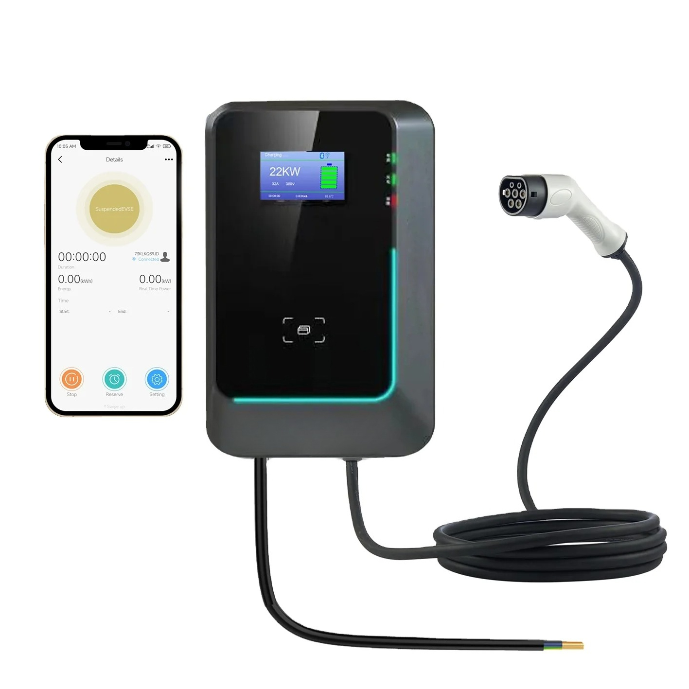 Estación de Carga para Vehícul - 22Kw Wallbox Type 2 Ocpp Rfid reseña y precio