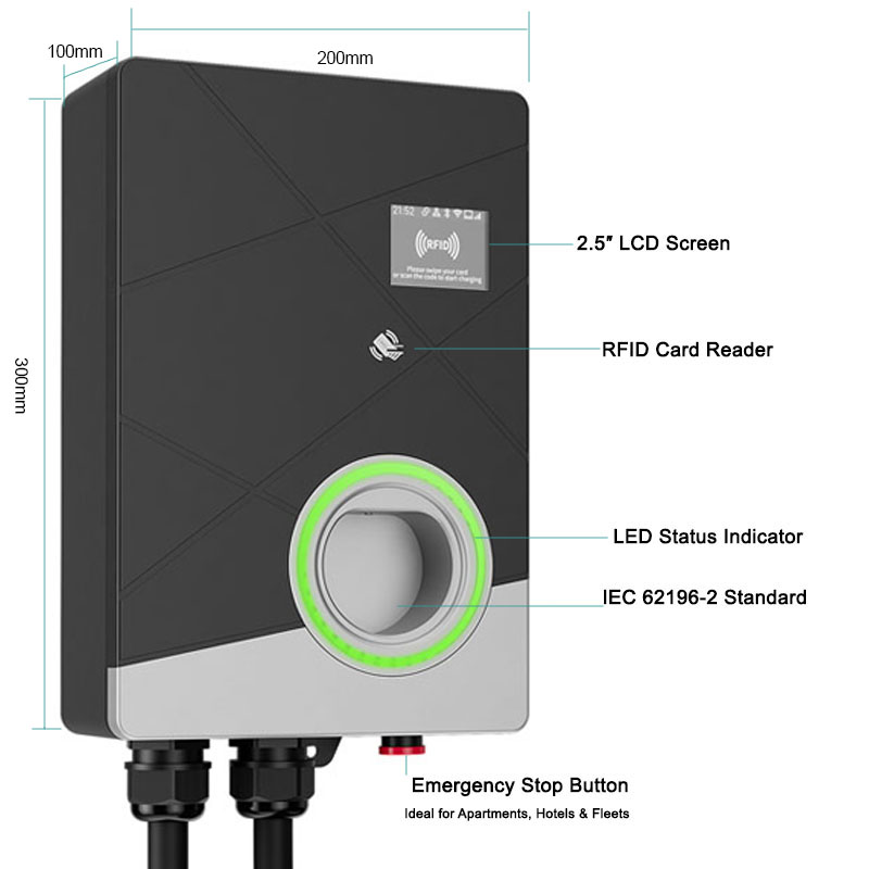 Cargador Inteligente para Vehí - 22Kw Wallbox Type 2 Ocpp Rfid reseña y precio