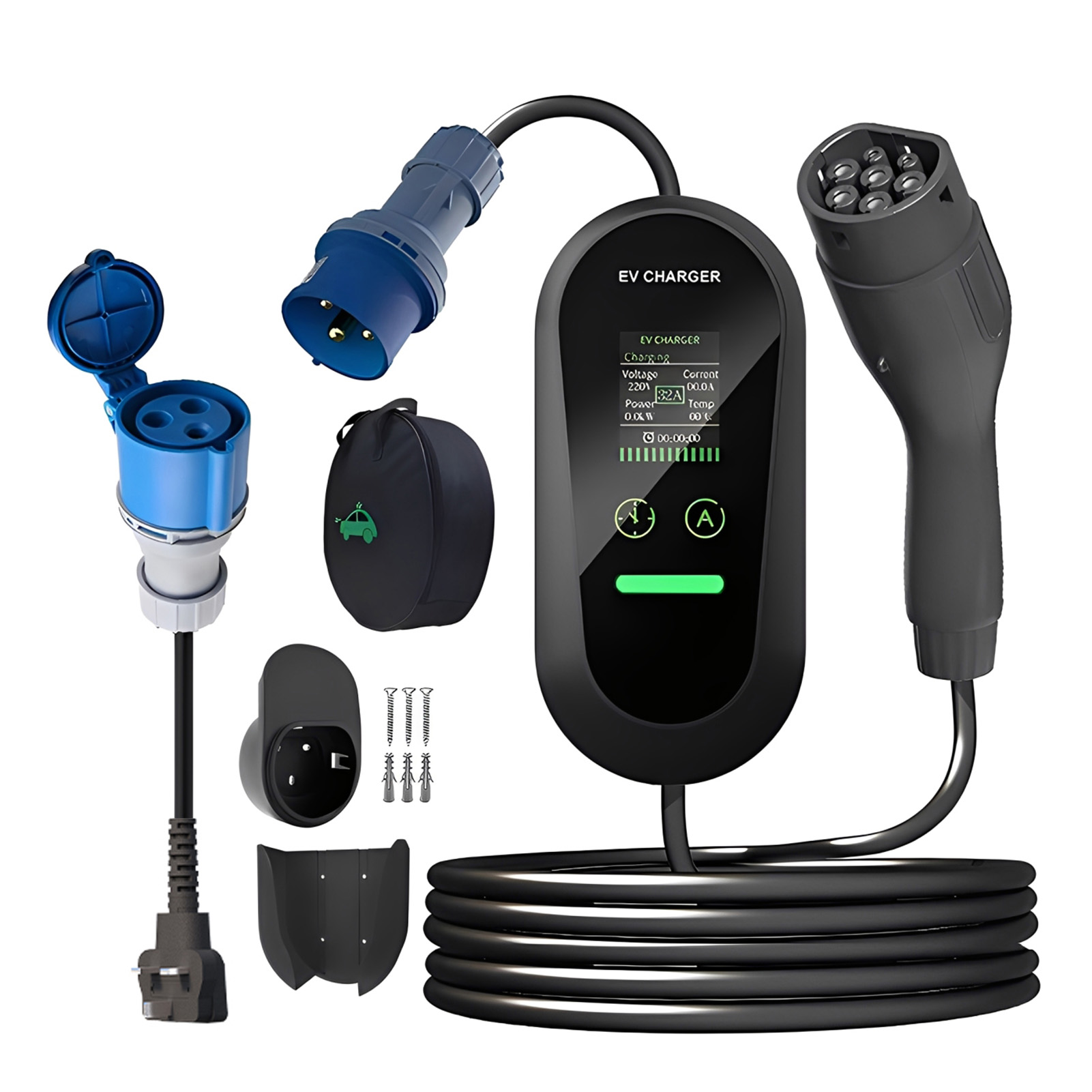 Cargador EV portátil Type2 7KW - Portable Ev Charger 32A Type 2 Cee Plug reseña y precio